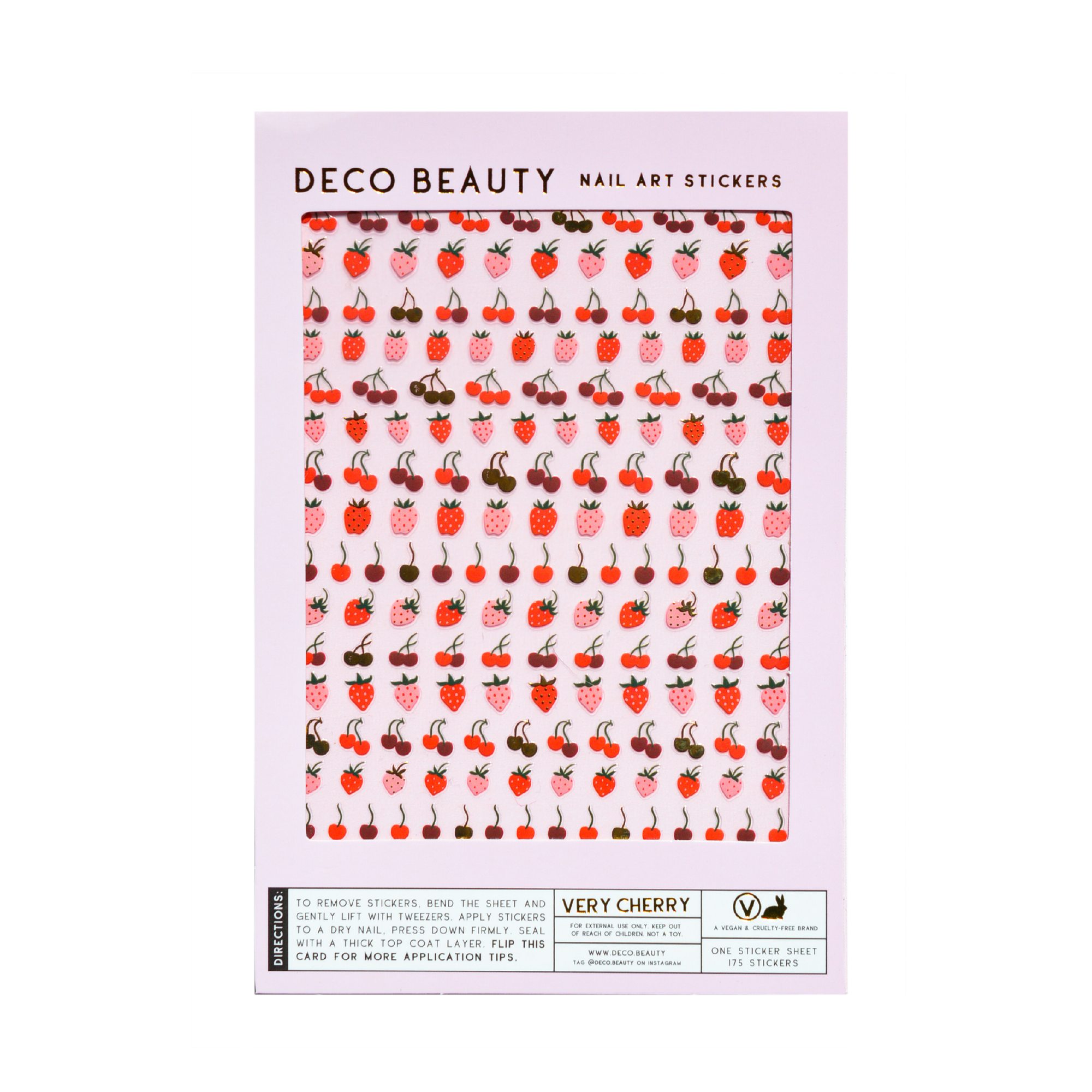 Feuille d'Autocollants pour Ongles Very Cherry Deco Beauty