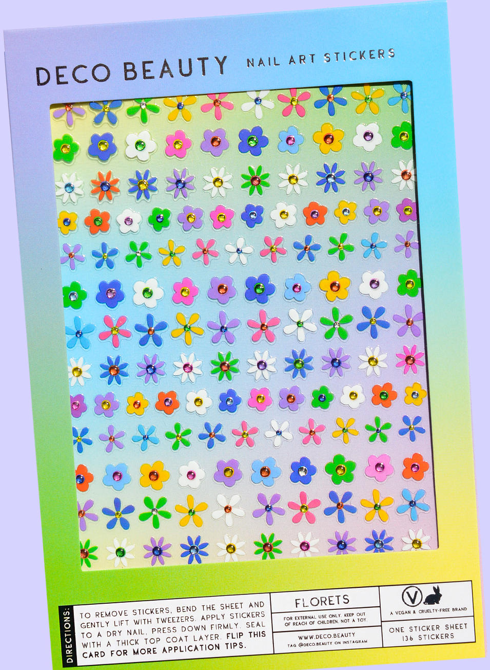 Feuille D'autocollants pour Ongles Florets Deco Beauty