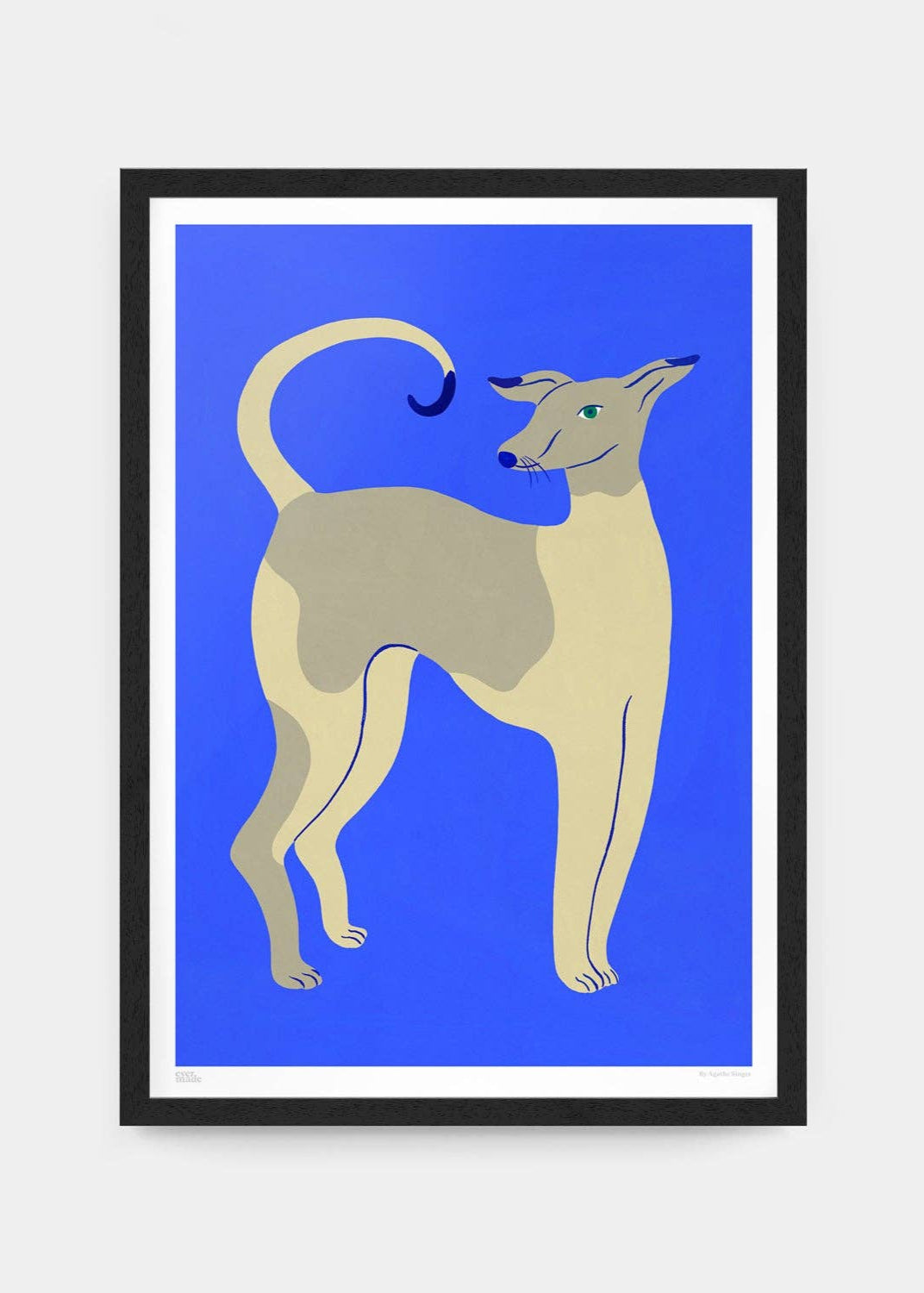 Evermade Young Dog on Blue A3 Print