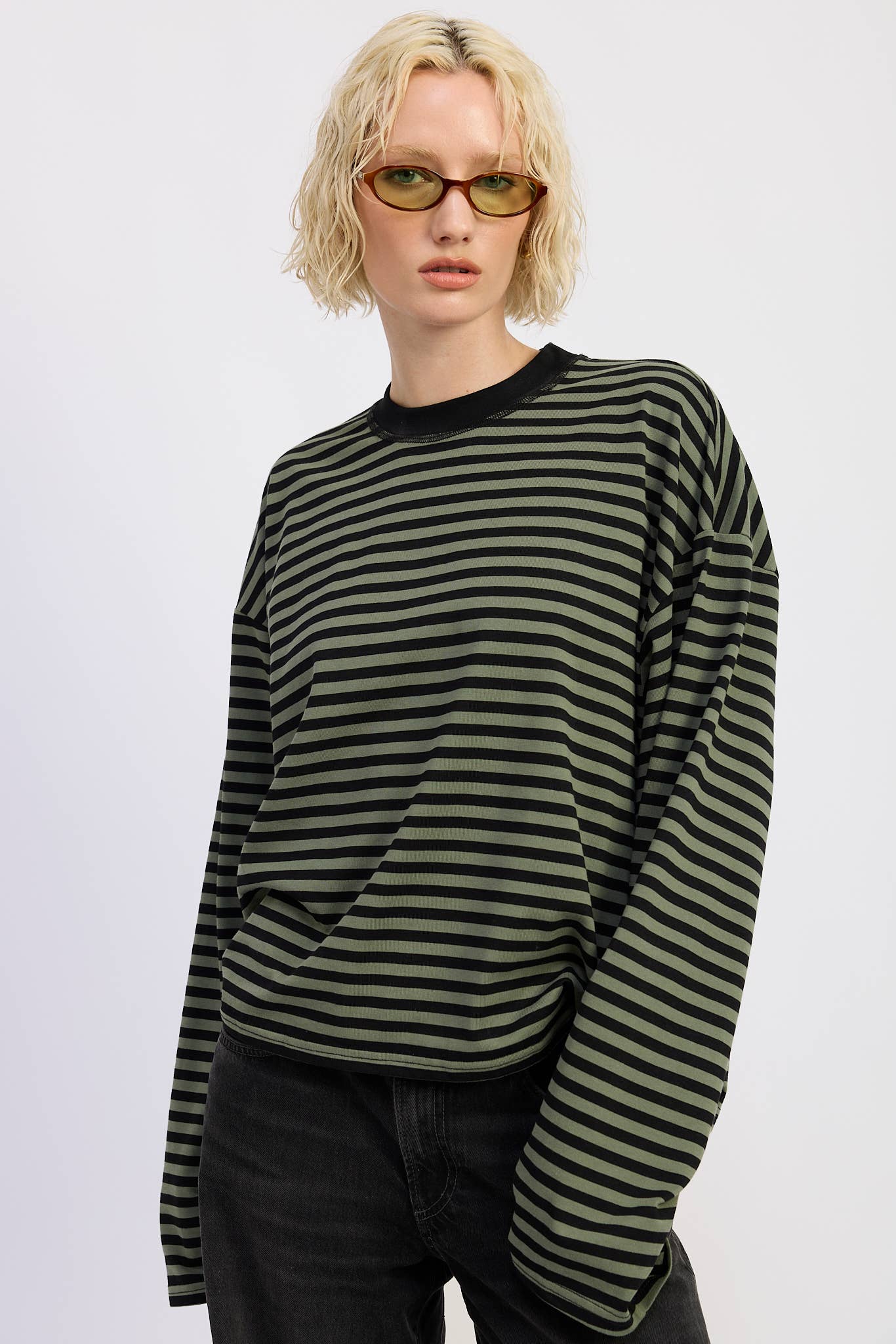 EP Blue and Brown Stripes Top 