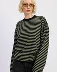 EP Blue and Brown Stripes Top 