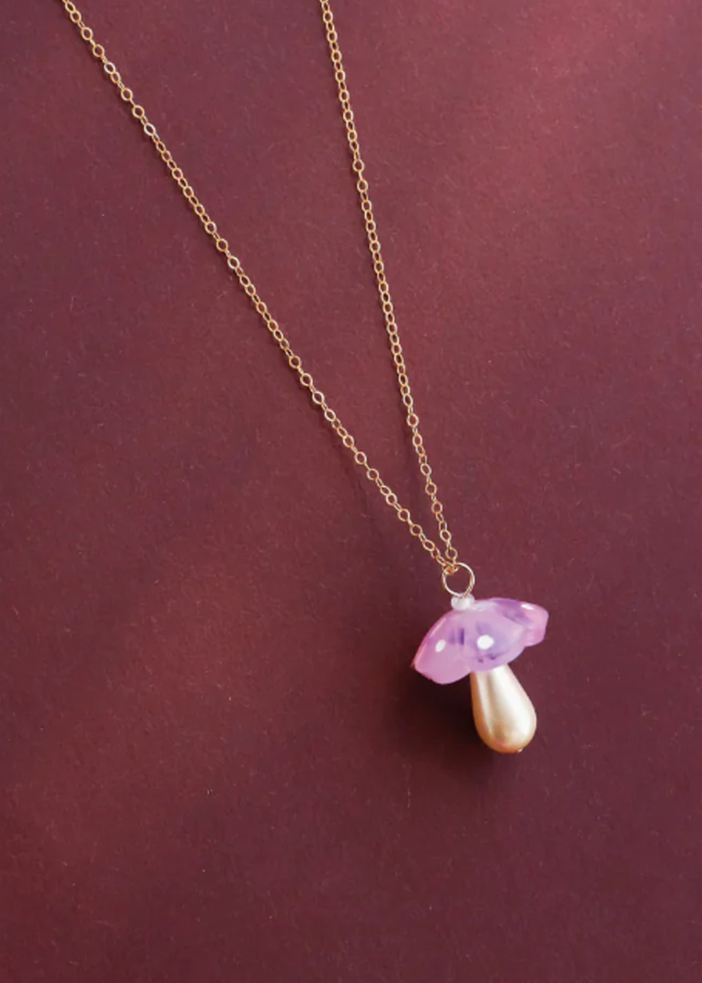 Wolf &amp; Moon Mushroom Necklace (Different Colours Available)