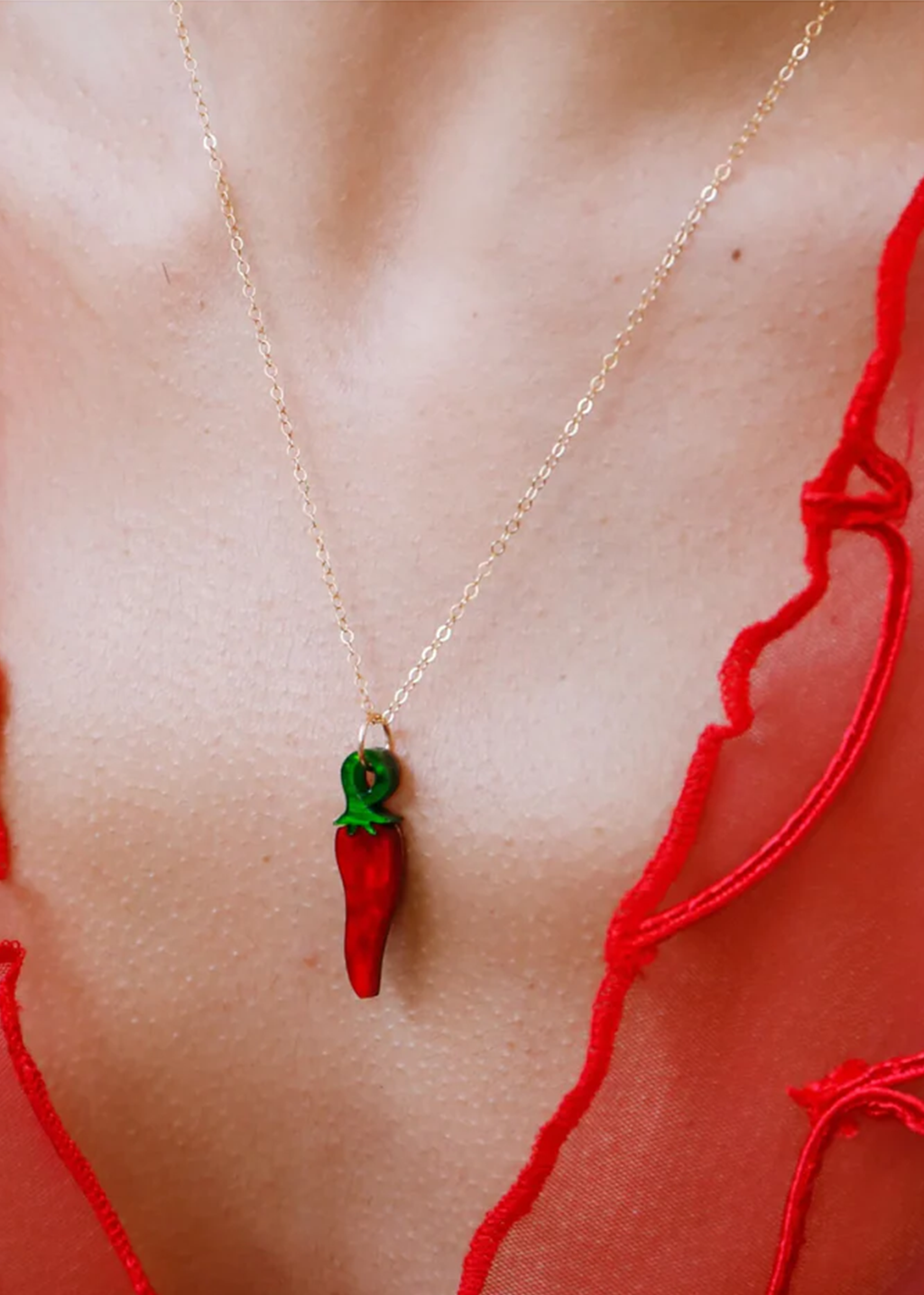 Wolf &amp; Moon Chili Necklace