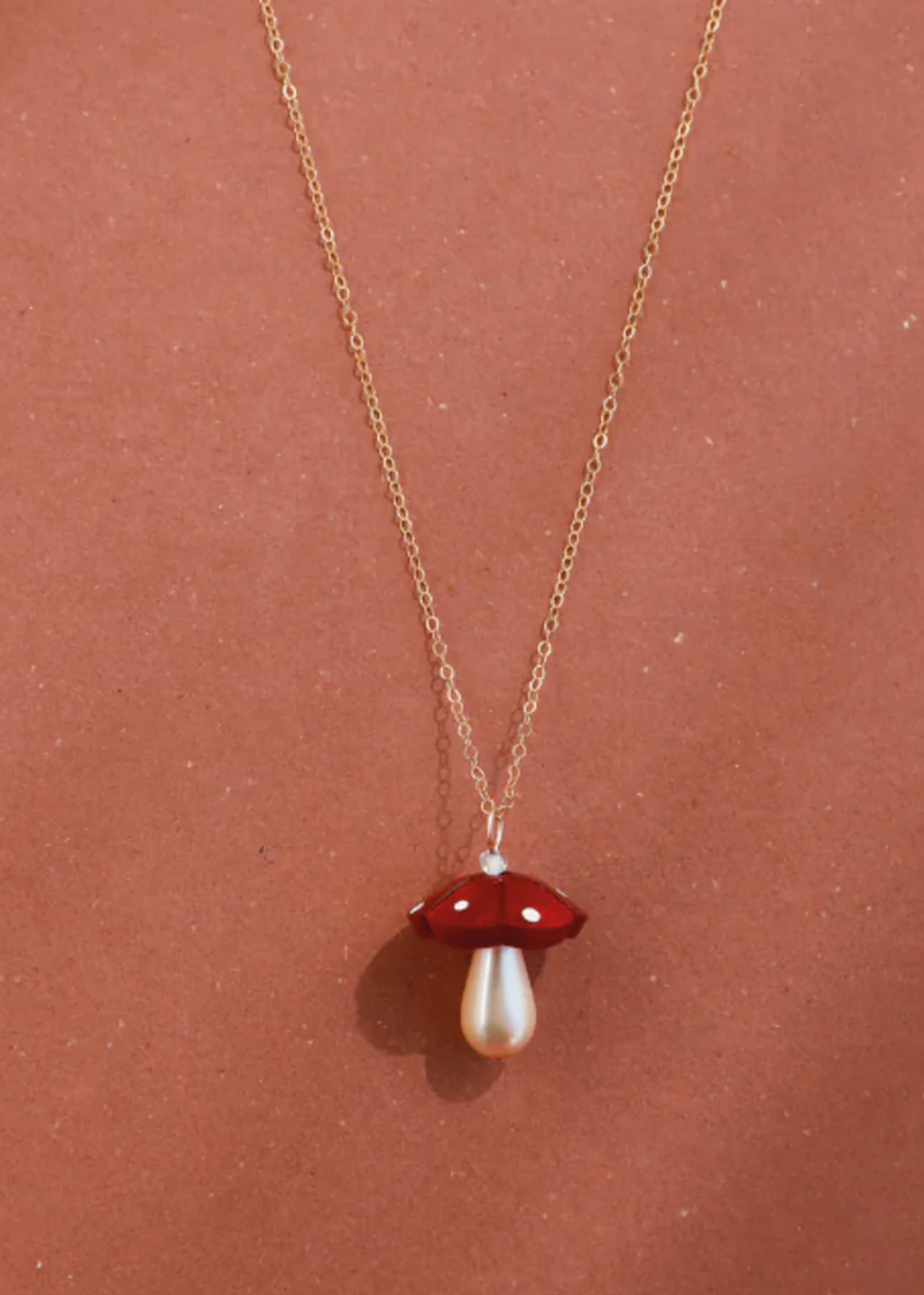 Wolf &amp; Moon Mushroom Necklace (Different Colours Available)