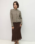 Mod Ref Cecelia Brown and Cream Striped Cardigan