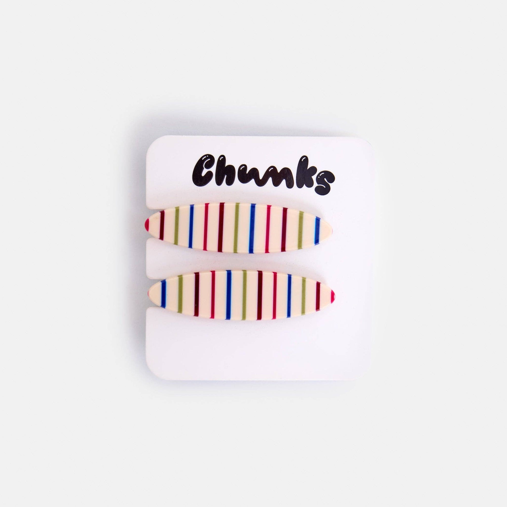 Ensemble de 2 Barrettes Allie Rayures Vanilles Chunks