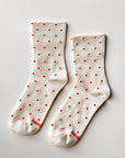 Chaussettes Sneaker Blanches Pois Rouges Le Bon Shoppe