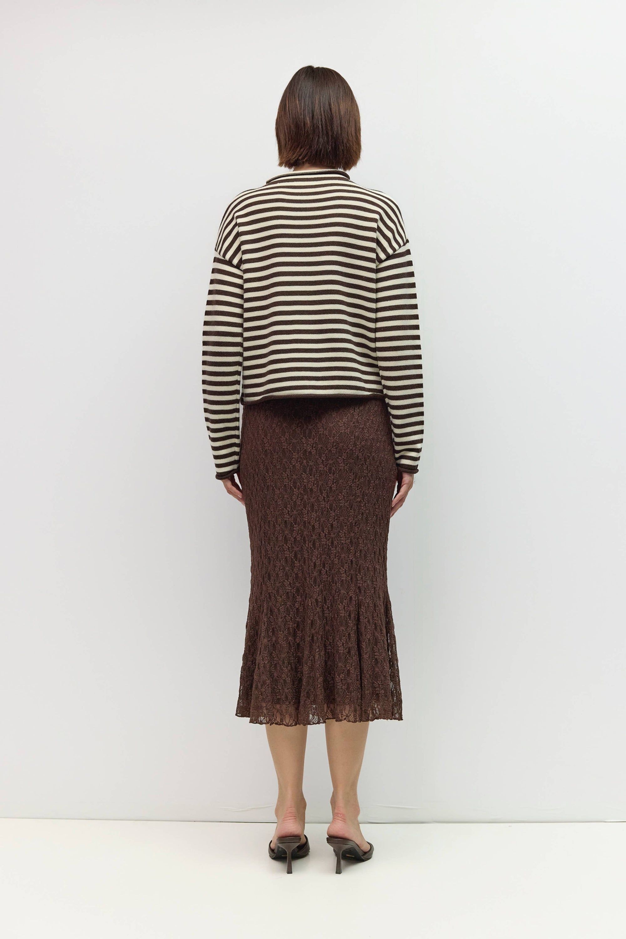 Mod Ref Cecelia Brown and Cream Striped Cardigan