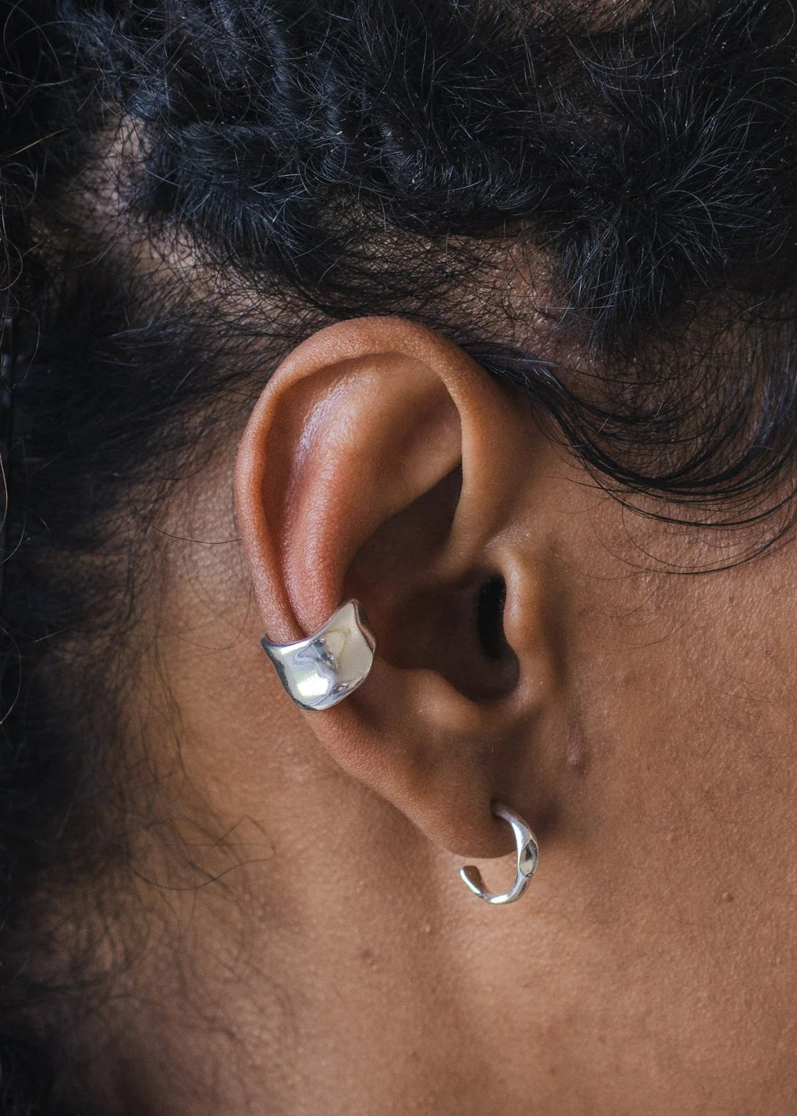 Sarah Bijoux Solid Silver Sculpted Adjustable Ring