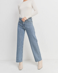 Jeans Taille Haute Droit Bleu Clair JBD