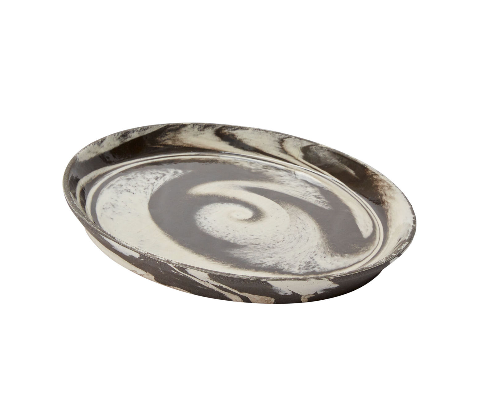 AD 12&quot; Black Marbled Plate 