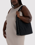 Sac d'Épaule Nylon Baggu Noir Studs