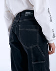 Faye Dr Denim Black Used Contrast Jeans