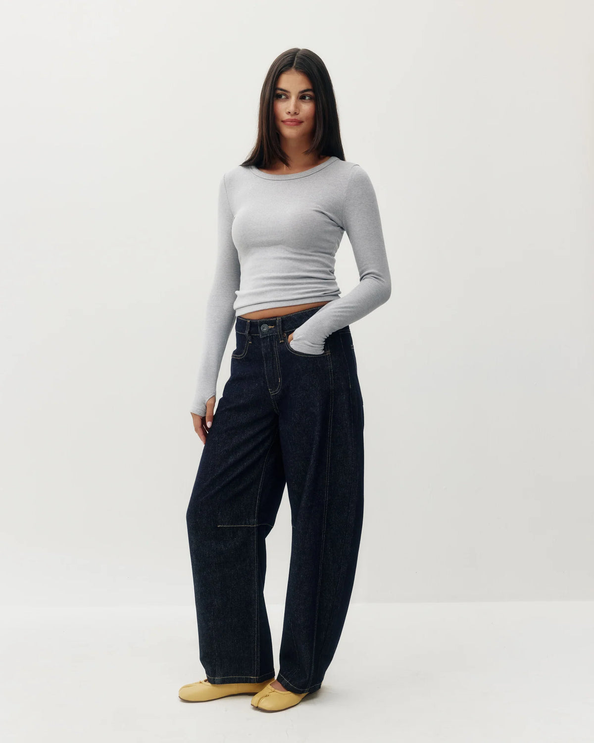 Jeans Barrel Jacqueline Kuwalla Bleu Foncé