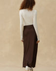 Kuwalla Truffle Brown Satin Skirt