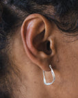 Sarah Bijoux Medium Silver Wire Hoop Earrings