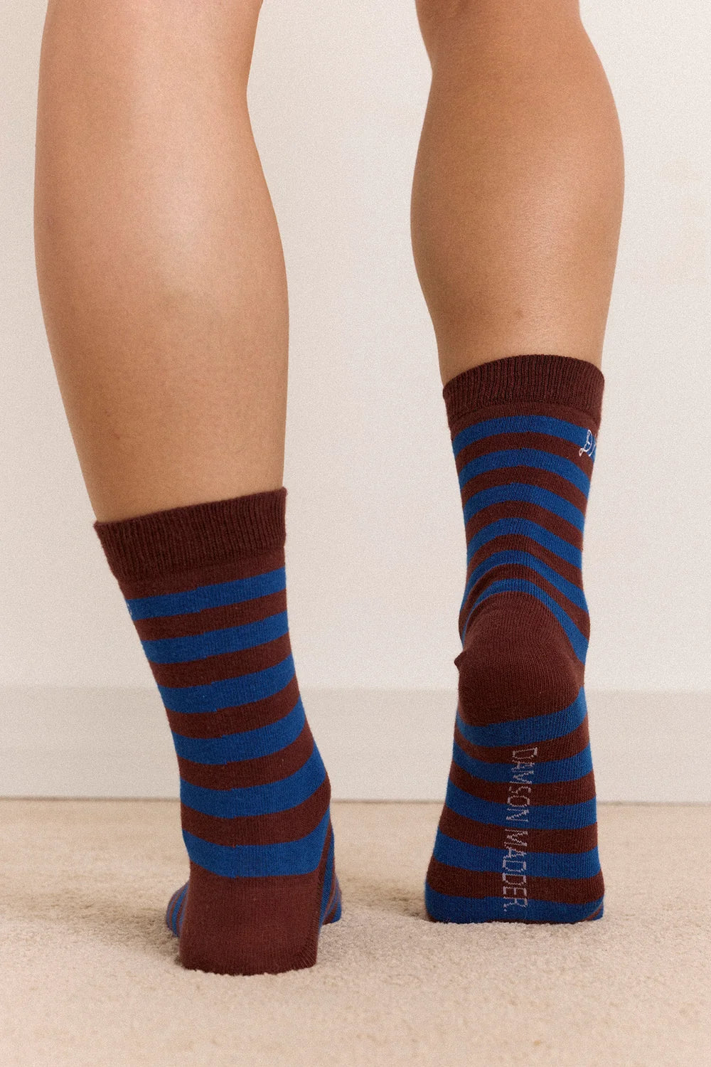 Paquet de 2 Paires de Chaussettes Mix Choc Rayures Damson Madder
