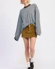 EP Blue and Brown Stripes Top 