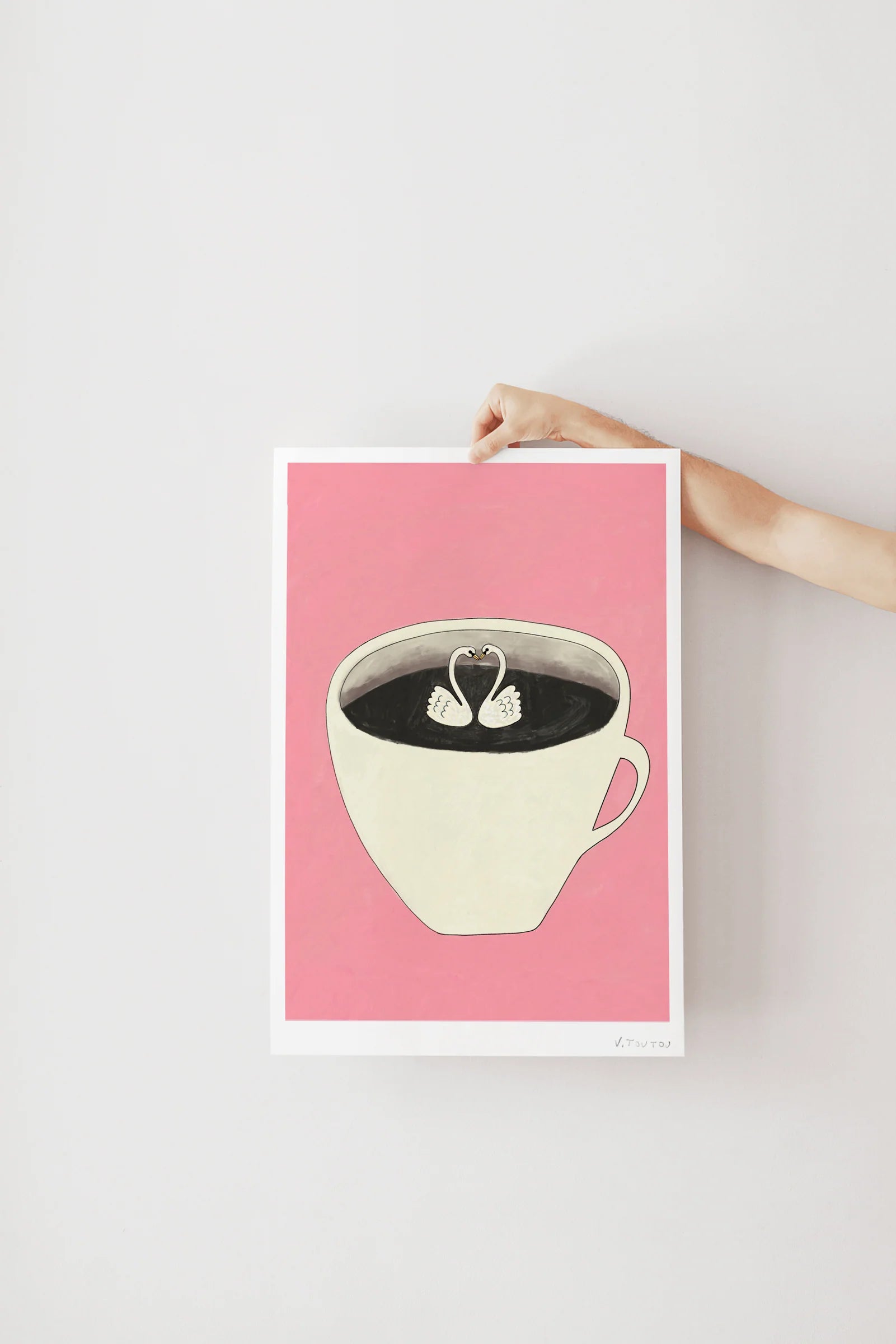 Affiche Bouquet Cygnes Espresso TOUTE