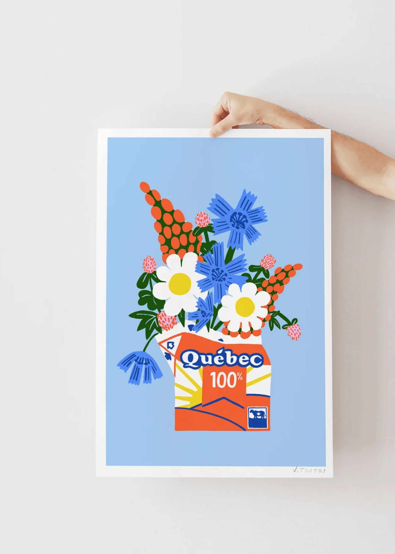 Affiche Bouquet Berlingot 100% Québec TOUTE