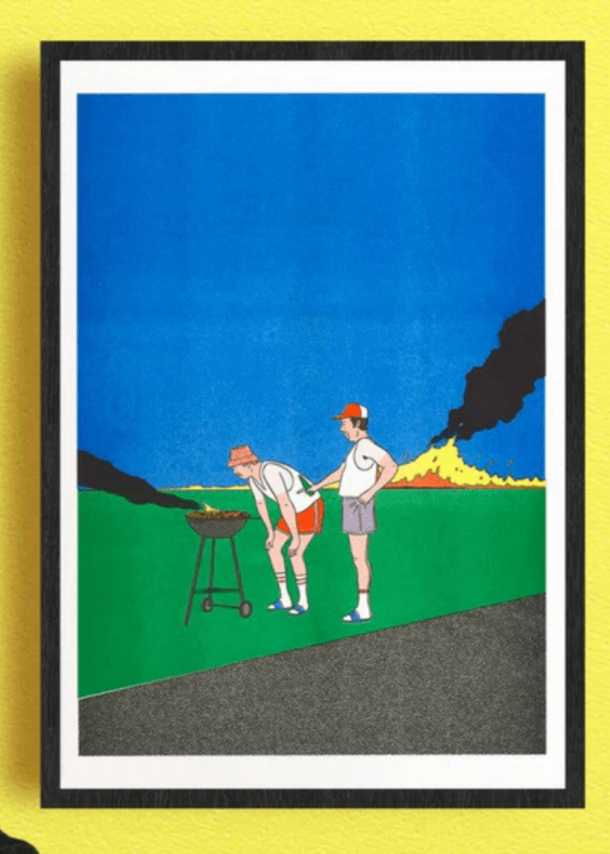 Affiche Barbeuc 12 x 17po S. Bailly Kiblind Atelier - Ex - voto