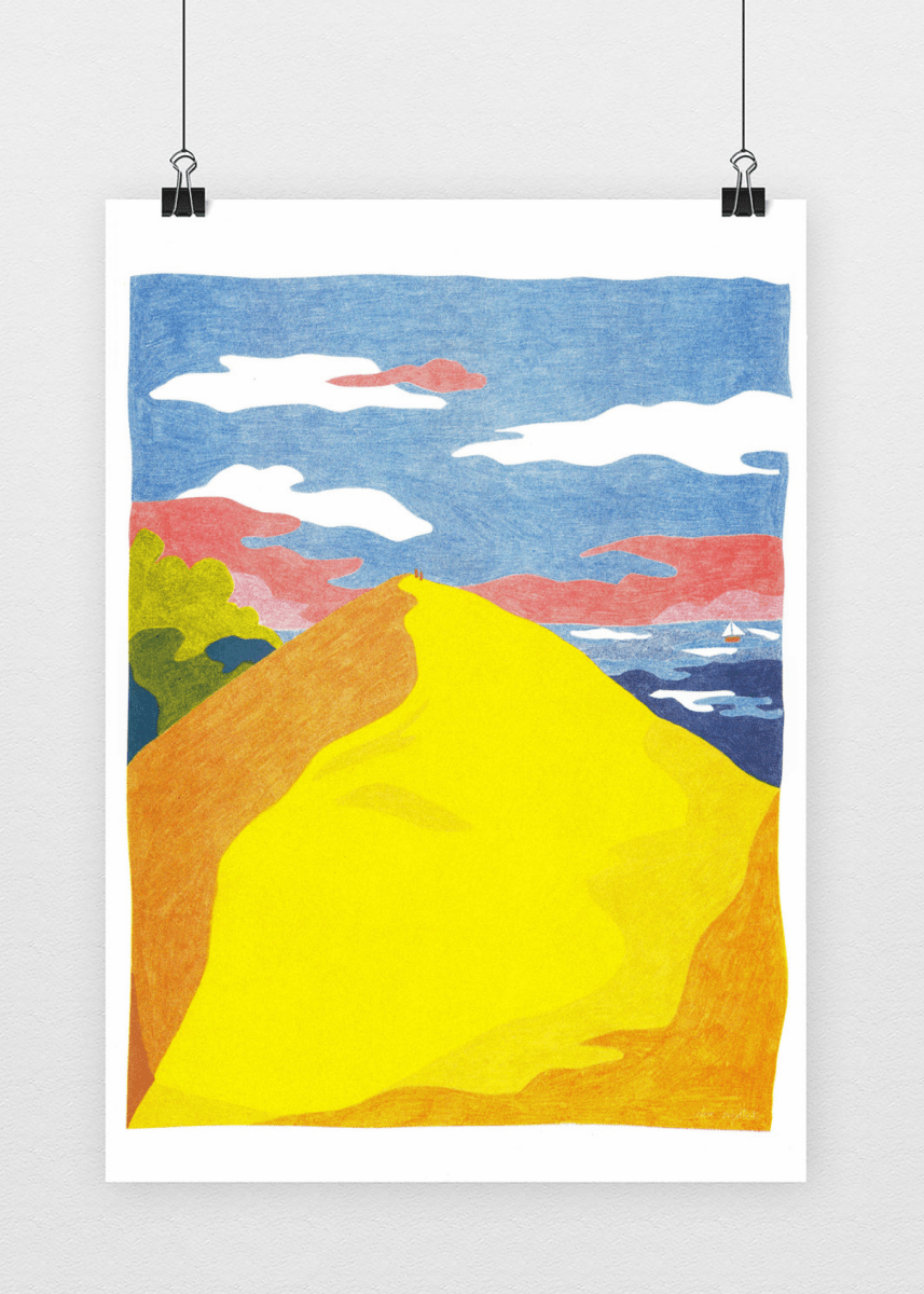 Affiche Dune of Pilat 12 x 17 po Elise Enjalbert Kiblind Atelier - Ex - voto