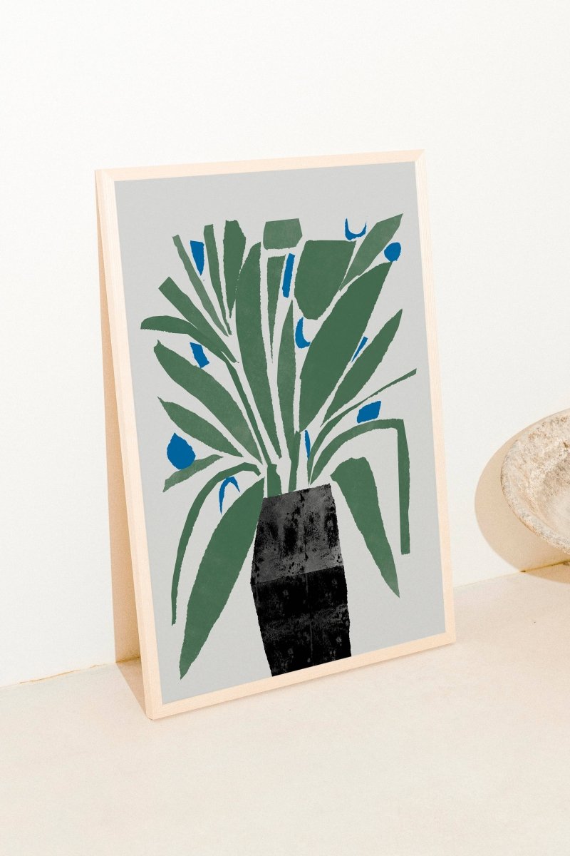 Affiche Fleurs Bleues 12 x 16.5 Marcello Velho - Ex - voto