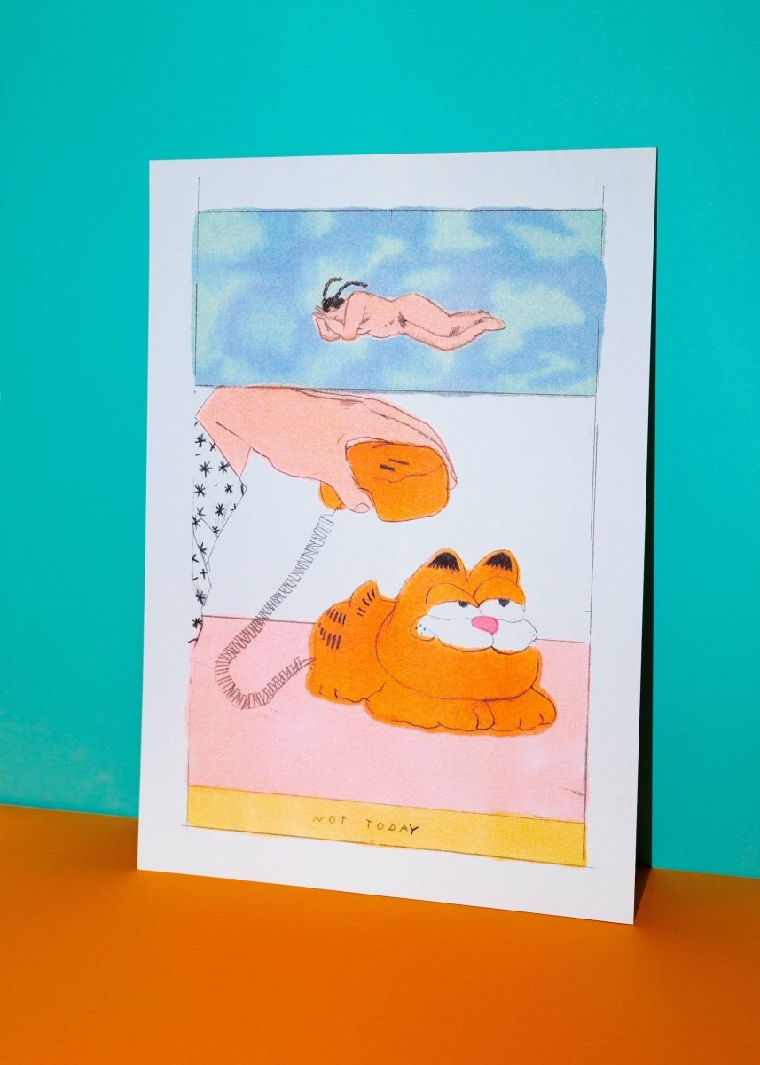 Affiche Garfield 12 x 17po Melek Zertal Kiblind Atelier - Ex - voto