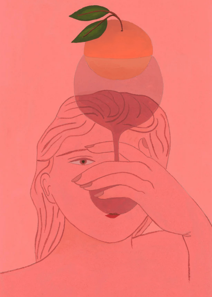 Affiche Girl and Orange in Glass Paperole 8 x 10 - Ex - voto