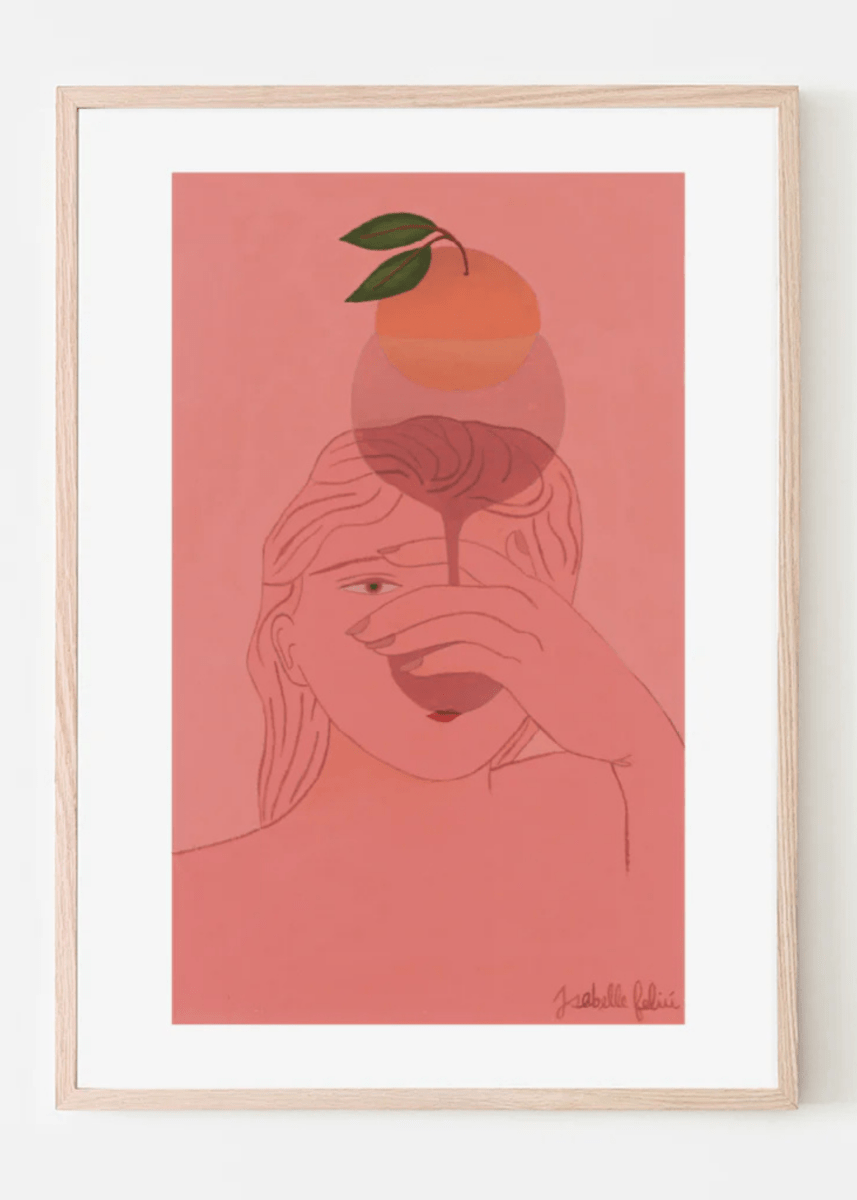 Affiche Girl and Orange in Glass Paperole 8 x 10 - Ex - voto