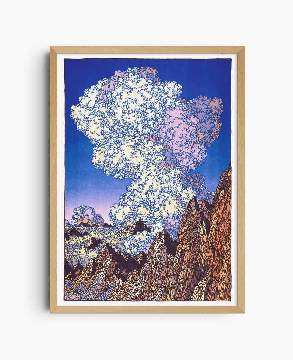 Affiche Les dents du Midi 12 x 17po C. Vuillier Kiblind Atelier - Ex - voto