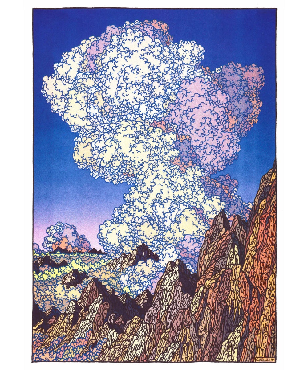 Affiche Les dents du Midi 12 x 17po C. Vuillier Kiblind Atelier - Ex - voto