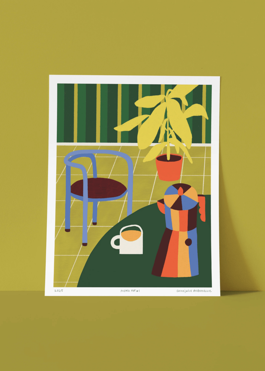 Affiche Moka Pot 1 Anne - Julie Dudemaine 8.5 x 11 - Ex - voto