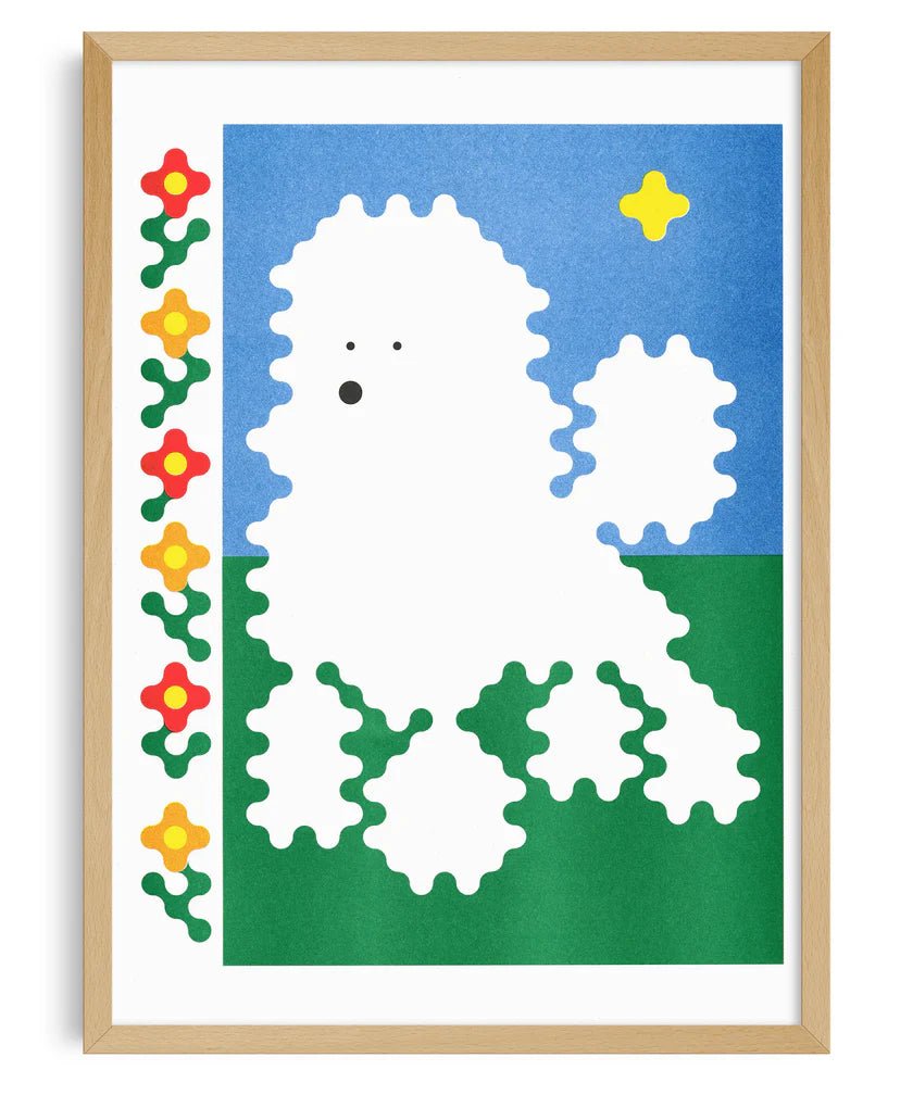 Affiche Poodle 12 x 17po J. O'donnell Kiblind Atelier - Ex - voto