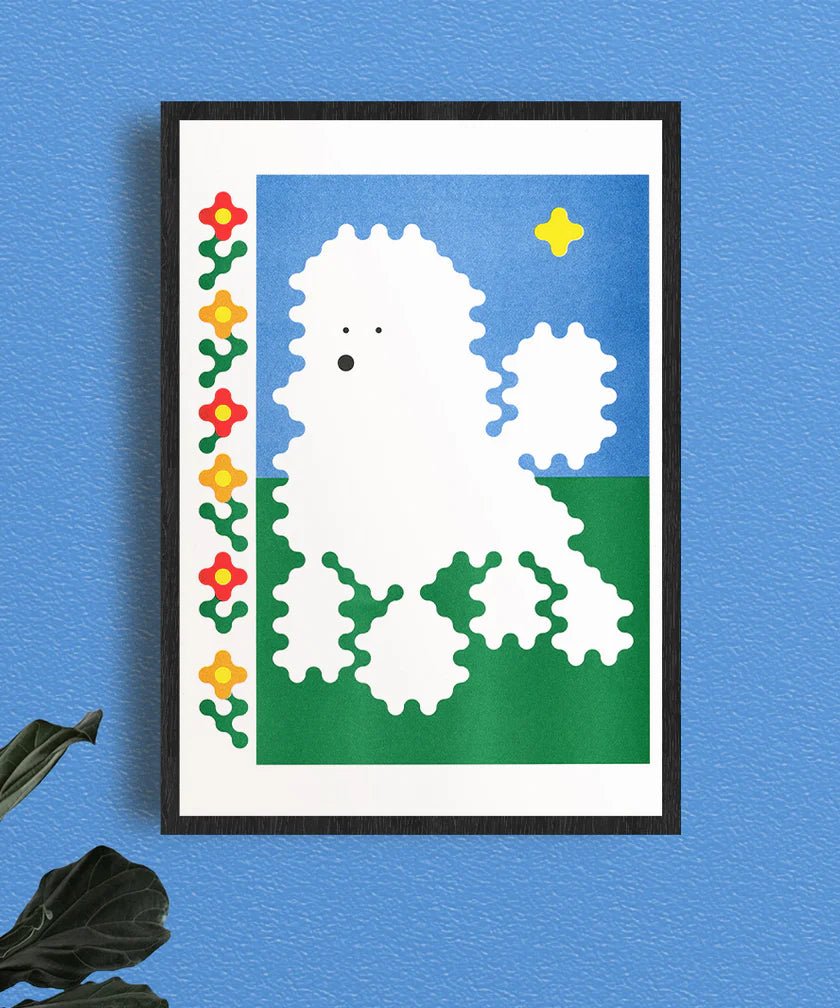 Affiche Poodle 12 x 17po J. O'donnell Kiblind Atelier - Ex - voto