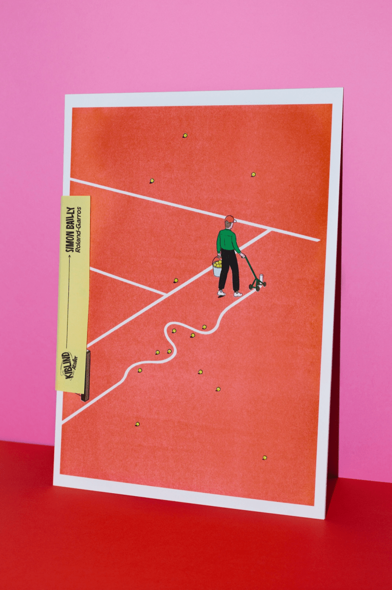 Affiche Roland Garros 12 x 17po S. Bailly Kiblind Atelier - Ex - voto