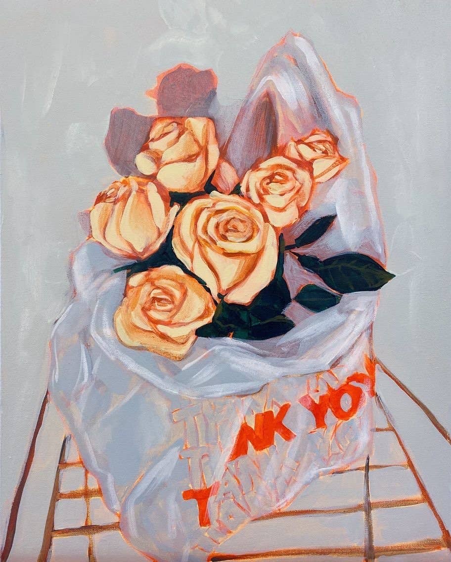 Affiche Thank You Roses 9 x 12 Lindsey Cherek Waller - Ex - voto