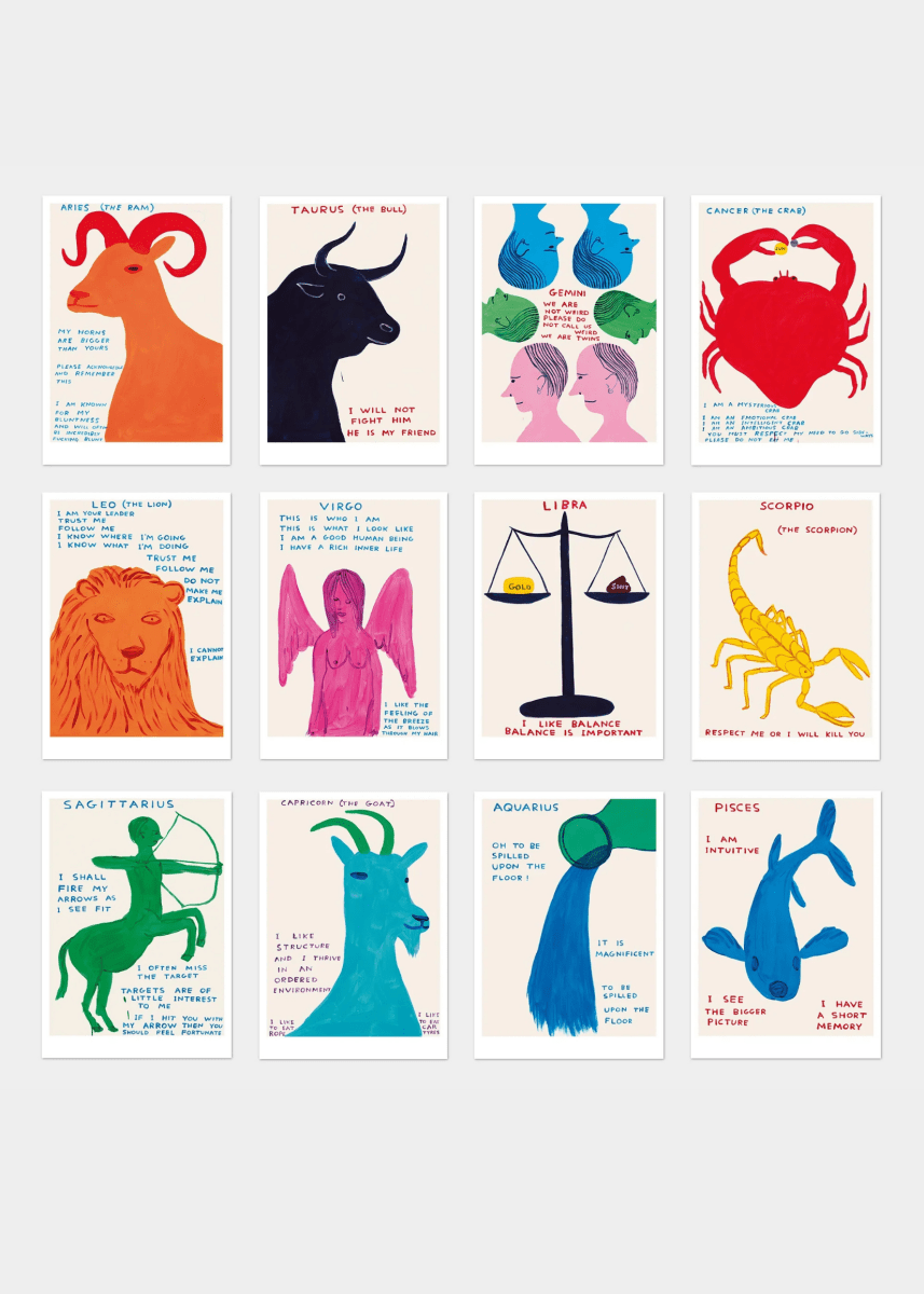 Affichette A5 Signs of the Zodiac D.Shrigley - Ex - voto
