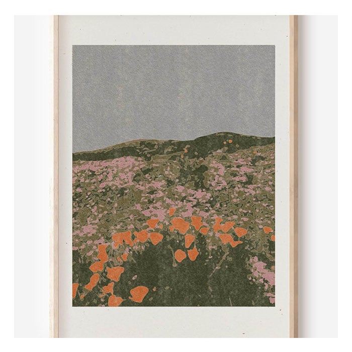 Affichette California Poppies 8.5 x 11 Cocoshalom - Ex - voto