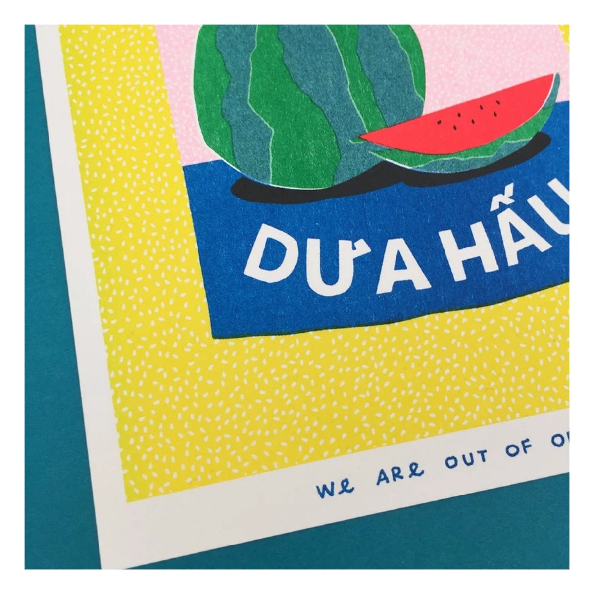 Affichette Riso Can of Watermelon Seeds 5x7po We Are Out of Office - Ex - voto