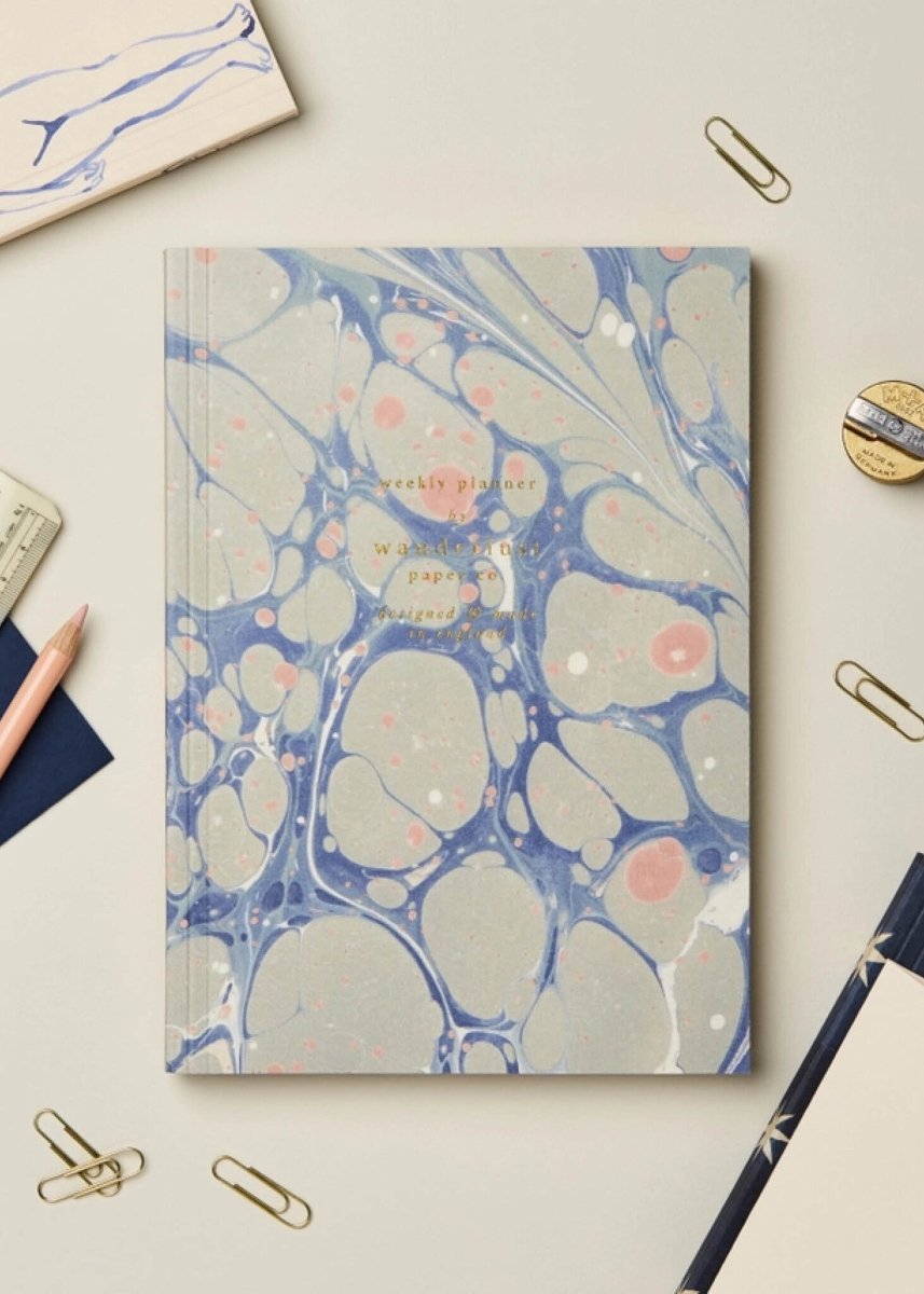 Agenda Hebdomadaire Blue Marble Wanderlust Paper co - Ex - voto