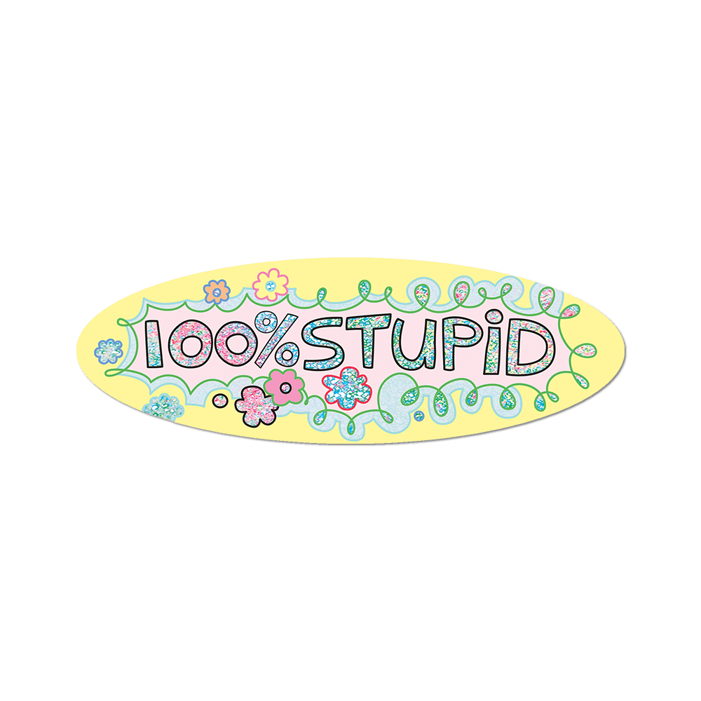 Autocollant 100% Stupid AS - Ex-voto