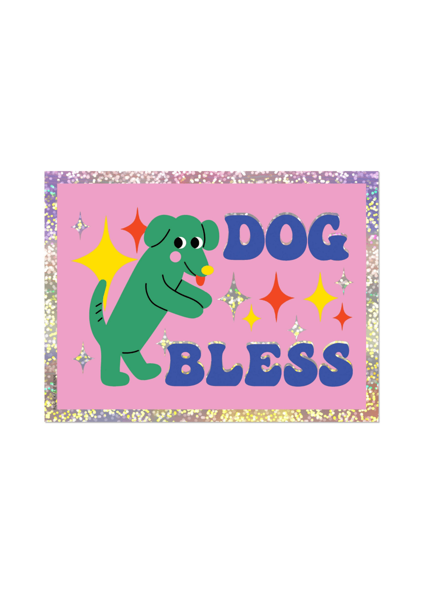 Autocollant Dog Bless Red Cap Cards - Ex - voto