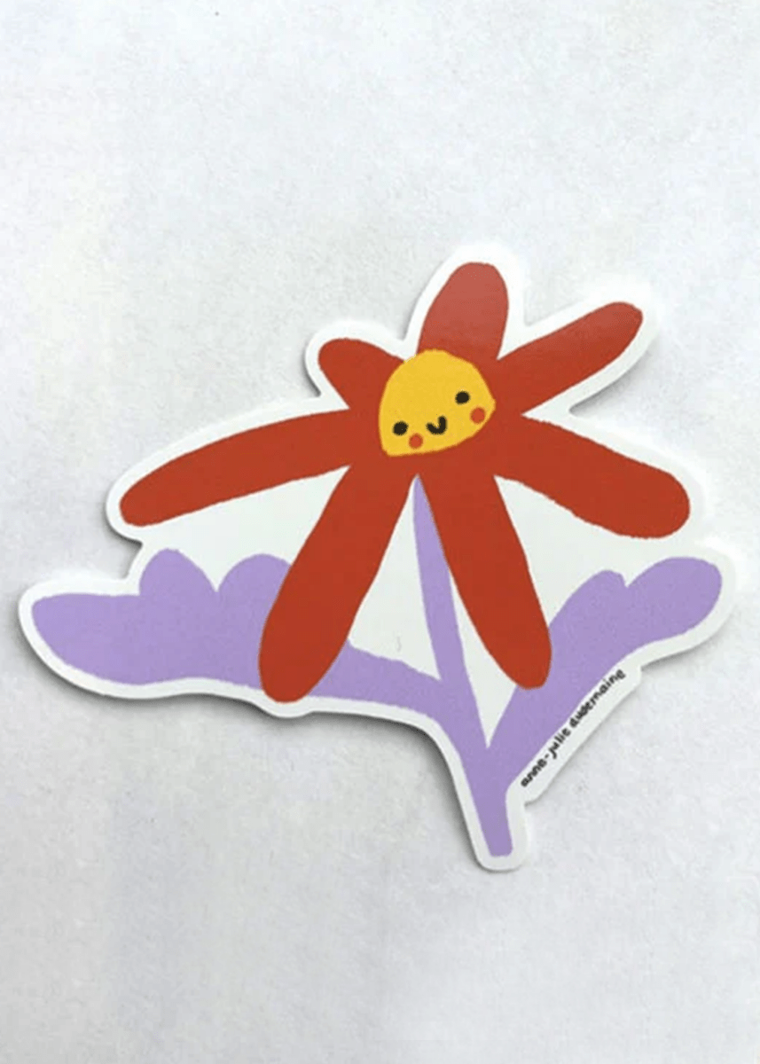 Autocollant Fleur Rouge Anne - Julie Dudemaine - Ex - voto
