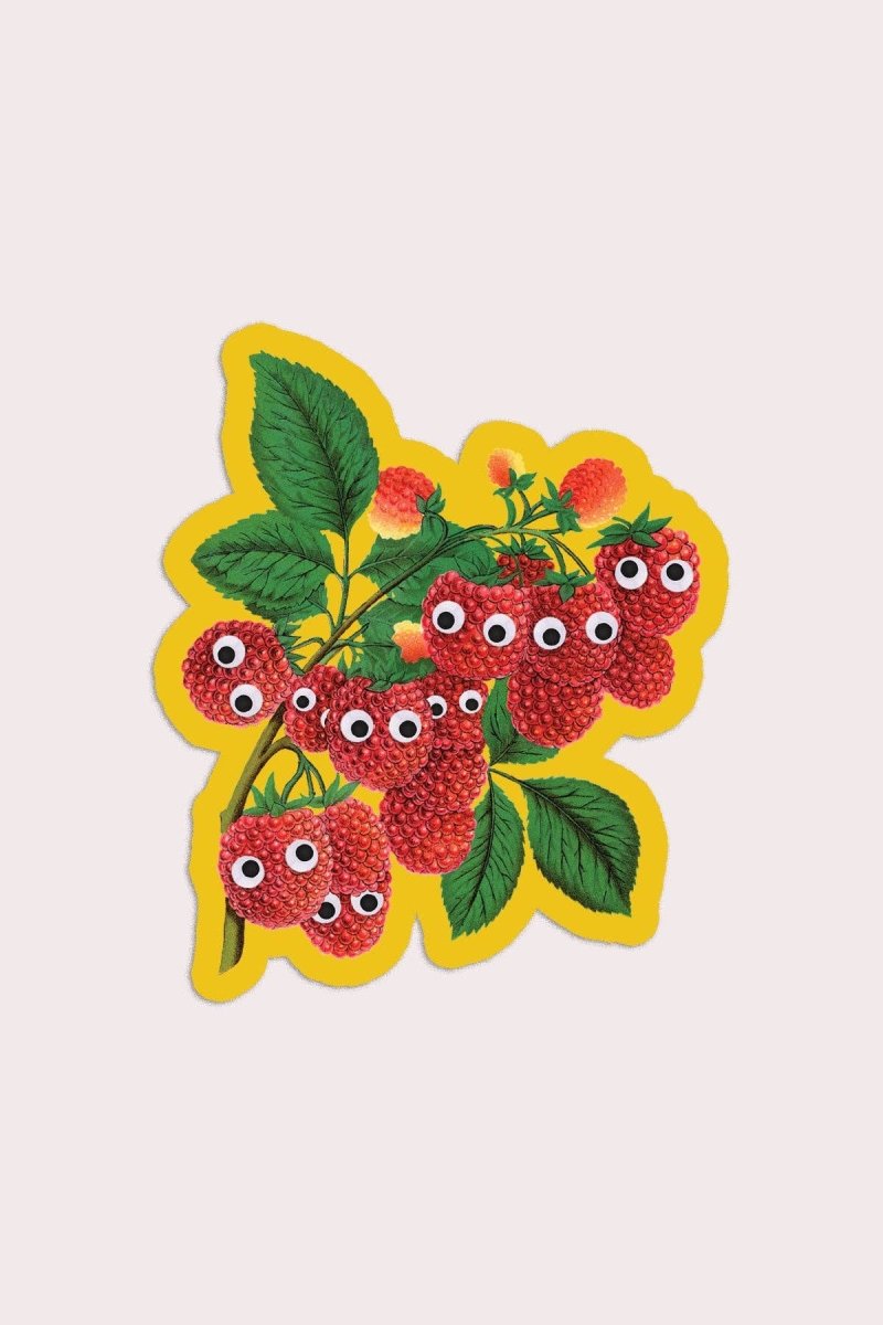 Autocollant Framboises Googly Stay Home Club - Ex - voto