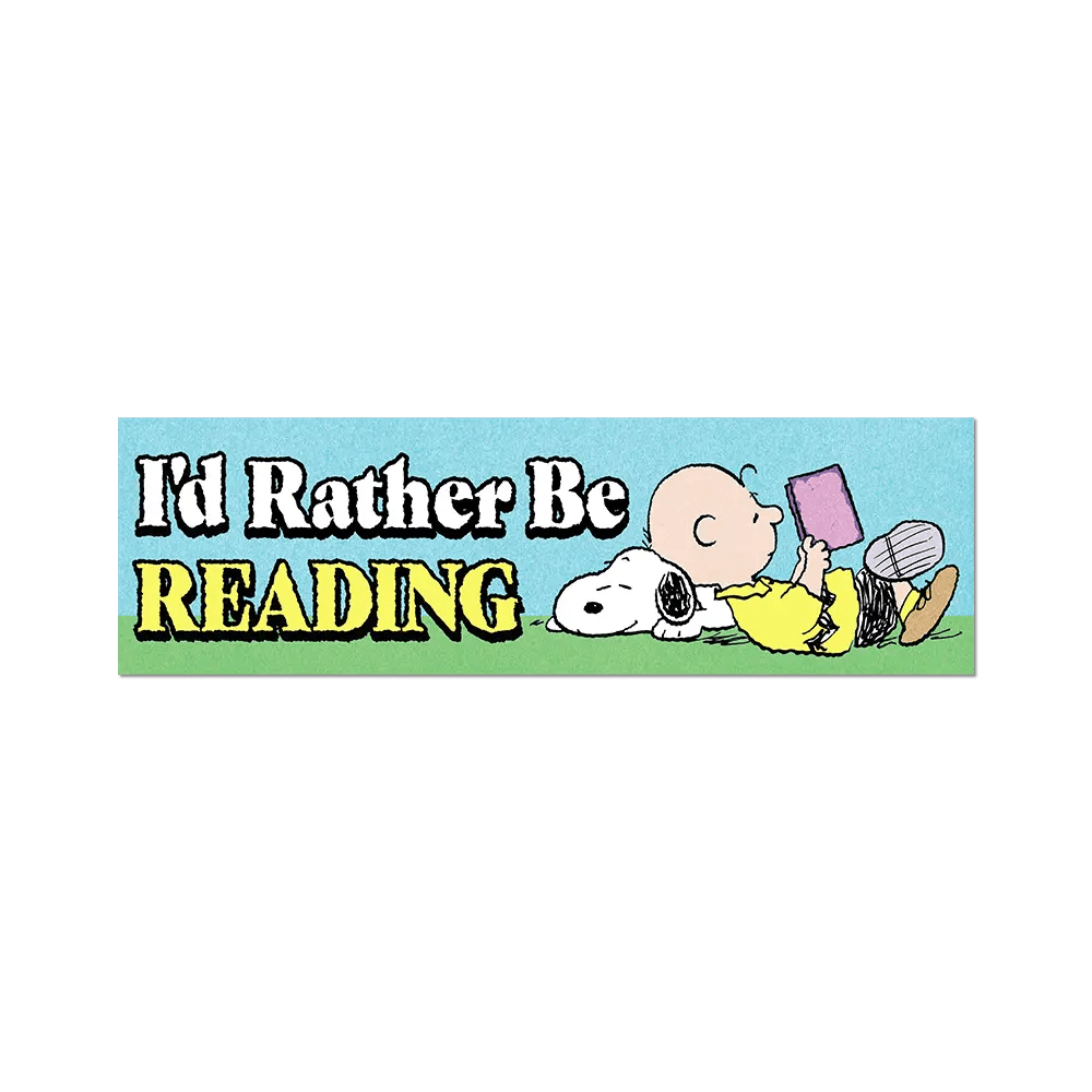 Autocollant I'd Rather Be Reading Snoopy Apply Stickers - Ex-voto