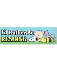 Autocollant I'd Rather Be Reading Snoopy Apply Stickers - Ex-voto