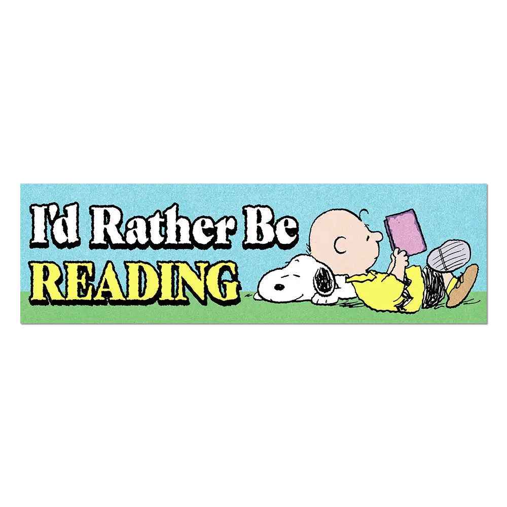 Autocollant I'd Rather Be Reading Snoopy Apply Stickers - Ex-voto