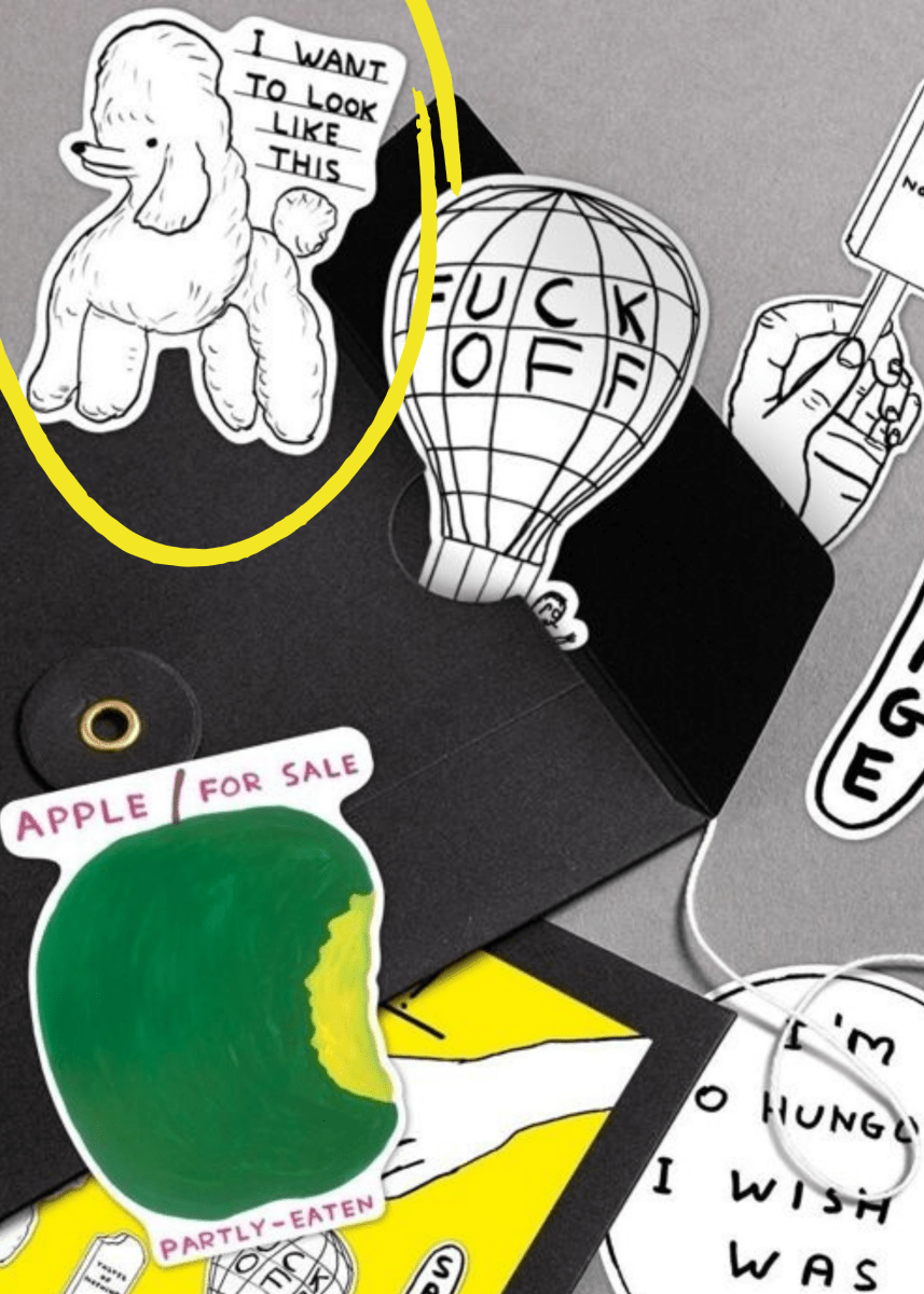 Autocollant Poodle D. Shrigley - Ex - voto