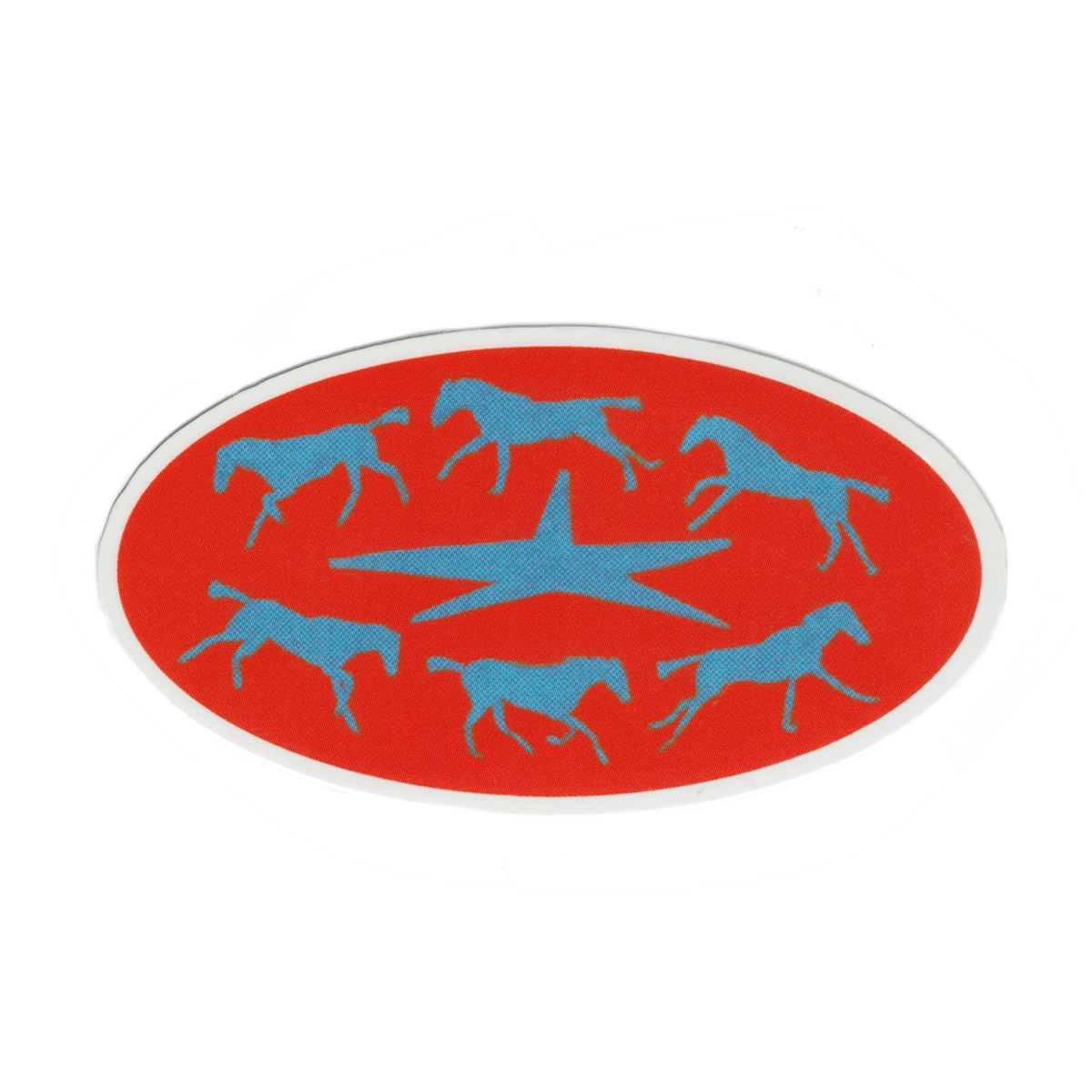 Autocollant Red Running Horses! Rags Af - Ex-voto